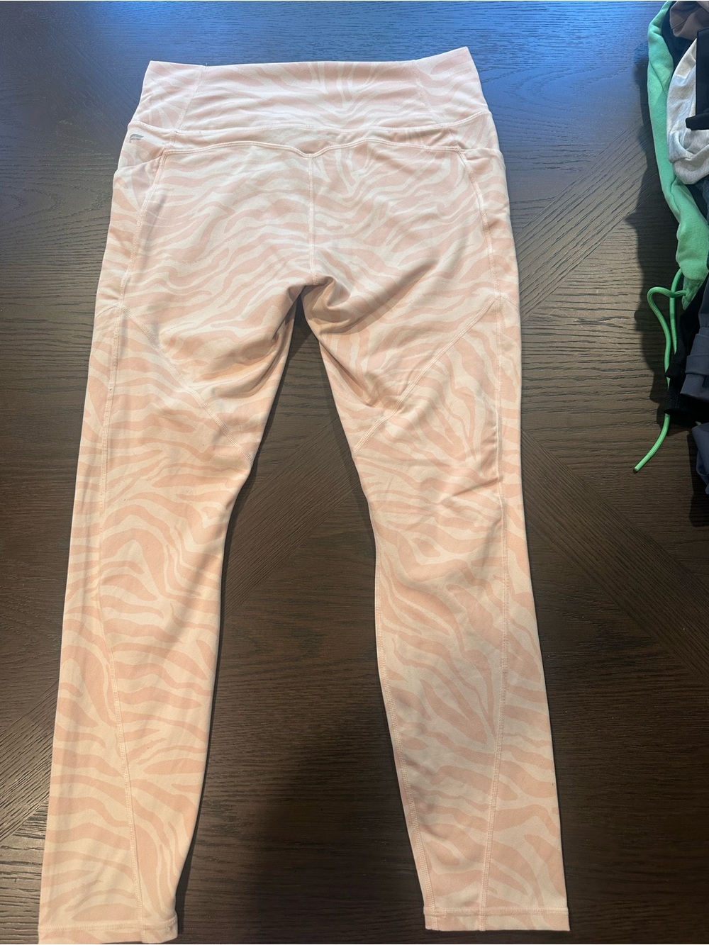 Fabletics PureLuxe Pale Pink Zebra-Stripe Leggings - Picture 3 of 3